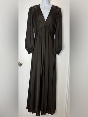 Sachin + Babi Dark Green Long Sleeve Maxi Dress